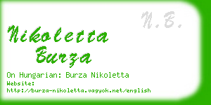 nikoletta burza business card